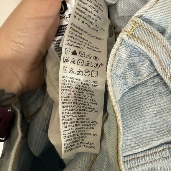 Levis Ribcage Straight Ankle Jeans Women's 26 Light Wash Blue Denim Button Fly - Picture 14 of 15